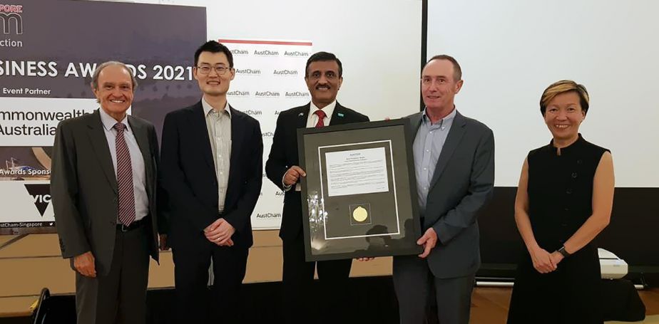 James Cook University in Singapore awarded the AustCham President's Medal 2021