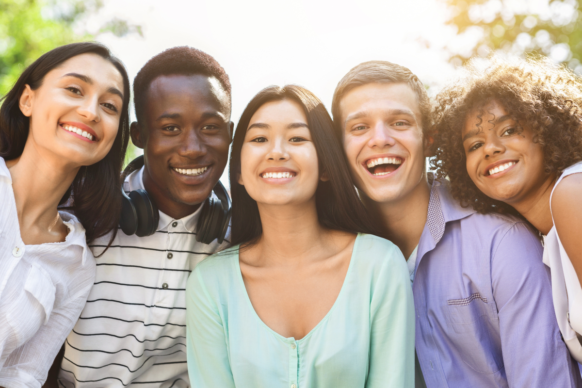 interracial students smiling portrait