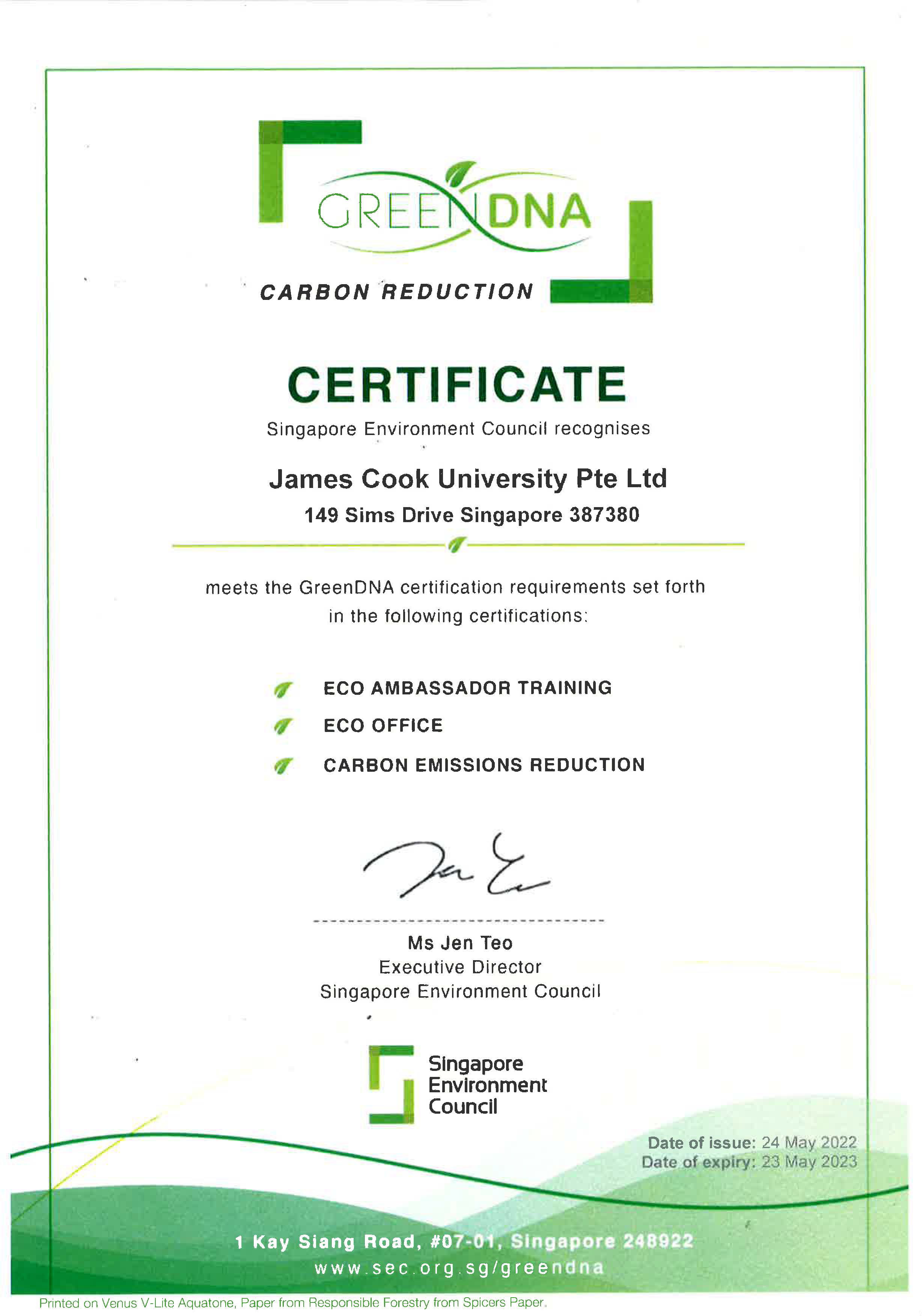 Green DNA Certification
