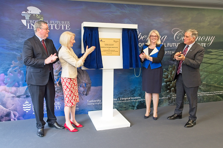 Australian High Commissioner HE Bruce Gosper, Professor Sandra Harding, The Honourable Karen Andrews MP Australian Minister for Industry, Mr. Bill Tweddell