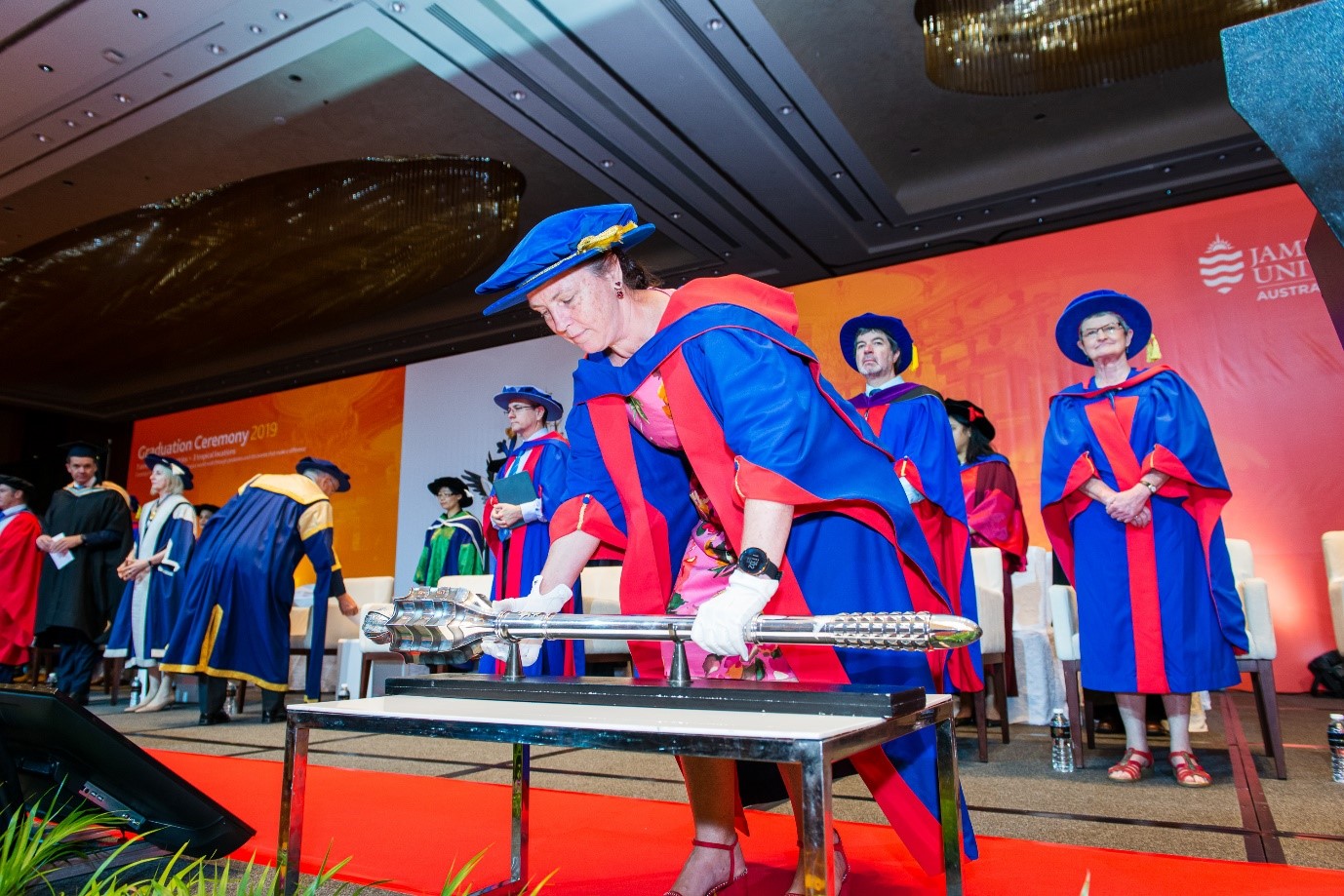 dr denise dillon jcu ceremonial mace