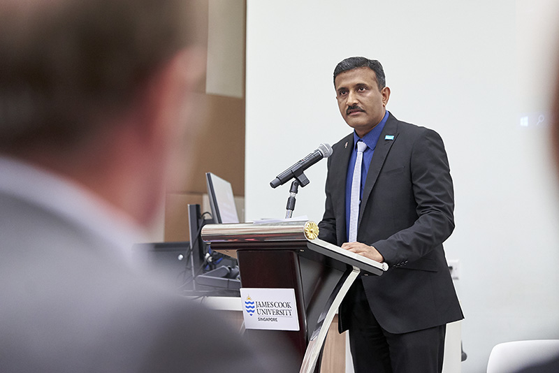 Associate Professor Abhishek Bhati at the report launch of &ldquo;The Effects of Overseas Business Expansion on Firm Performance: Evidence from Australia